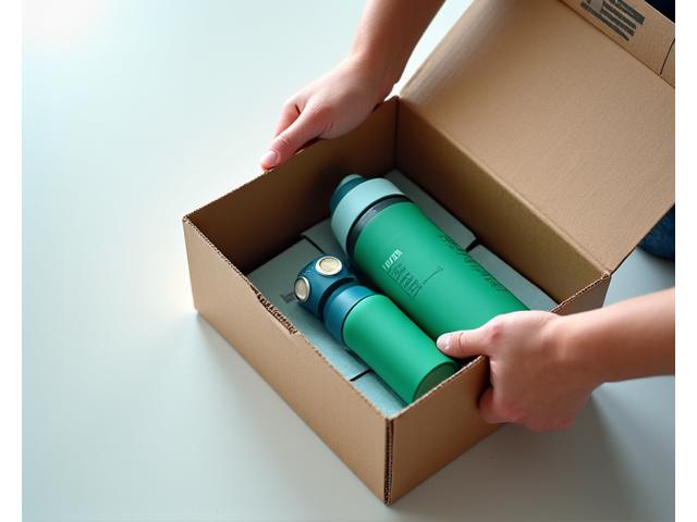 Opened package with cycling gear, ready for return